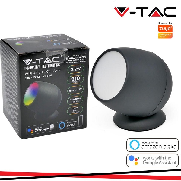Lampada LED Ambiente 2,2w RGB+WW+CW Compatibile con amazon alexa e Google Home